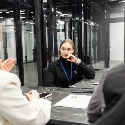 Участница программы на собеседовании